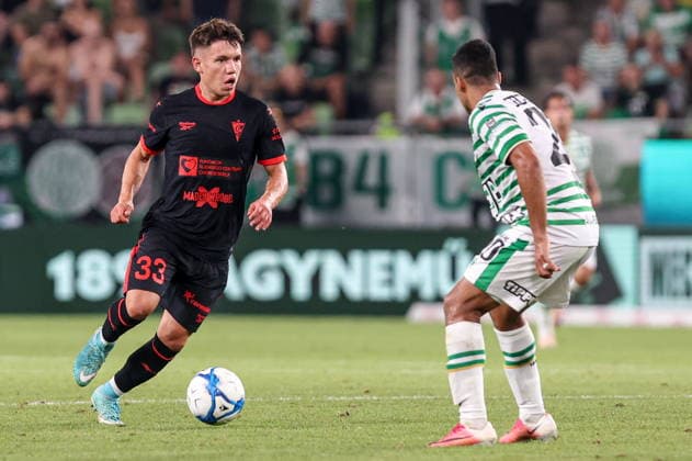 05.08.2026, Budapeszt Liga Europy UEFA sezon 2026 27 runda III kwalifikacji, Ferencvaros Budapest - Gornik Zabrze - UEFA Europa League football Match season 2026 27 round III qualification Ferencvaros Budapeszt - Gornik Zabrze Nz. Maksym Khlan Fot. Michal Chwieduk Arena Akcji NEWSPIX.PL --- newspix.pl 