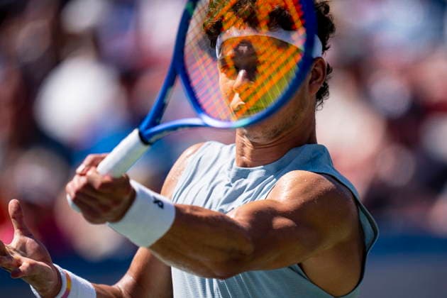 August 5, 2026, Montreal, Pq, Canada: Ben Shelton of USAÃ‚ celebrates after defeating Jenson Brooksby of USAÃ‚ on day four of the National Bank Open tennis tournament in Montreal on Wednesday, August 5, 2026. Canada News - August 5, 2026  - ZUMAc35_ 20260805_zaf_c35_075 Copyright: xChristopherxKatsarovx
