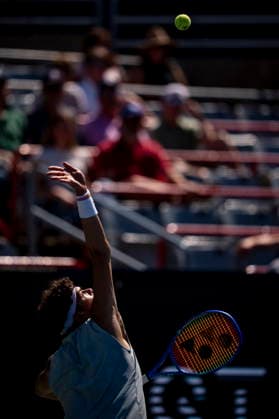 August 5, 2026, Montreal, Pq, Canada: Ben Shelton of USAÃ‚ serves the ball to Jenson Brooksby of USAÃ‚ on day four of the National Bank Open tennis tournament in Montreal on Wednesday, August 5, 2026. Canada News - August 5, 2026  - ZUMAc35_ 20260805_zaf_c35_076 Copyright: xChristopherxKatsarovx