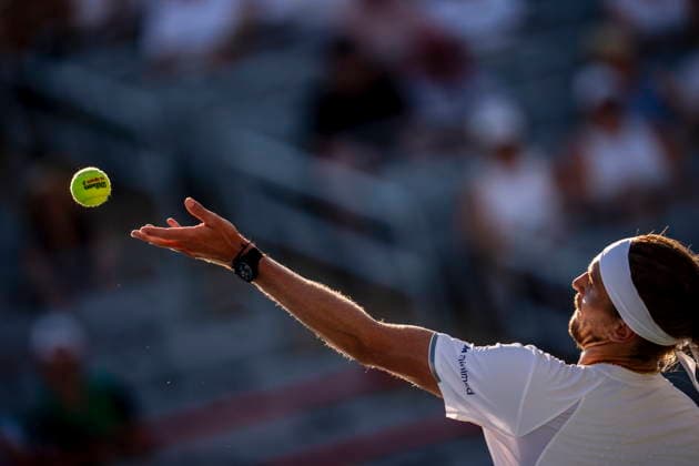 August 5, 2026, Montreal, Pq, Canada: Alexander Zverev of GermanyÃ‚ serves the ball to Tallon Griekspoor of Netherlands on day four of the National Bank Open tennis tournament in Montreal on Wednesday, August 5, 2026. Canada News - August 5, 2026  - ZUMAc35_ 20260805_zaf_c35_133 Copyright: xChristopherxKatsarovx