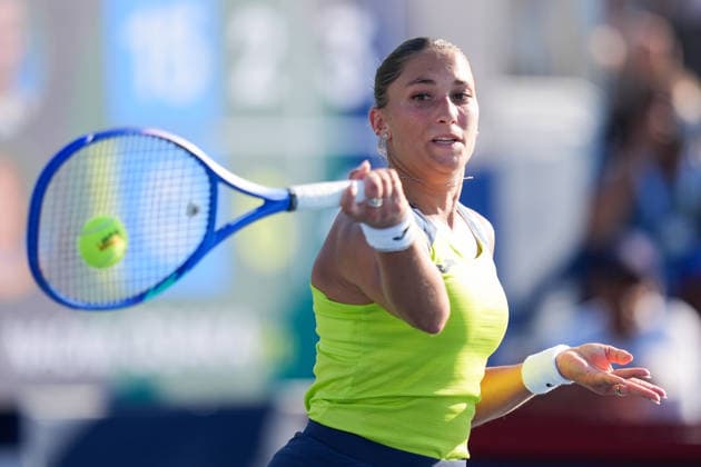 WTA, Tennis Damen Masters 1000 National Bank Open Toronto 2026 - Round of 64 - Day 5 Panna Udvardy of Hungary plays a forehand during the Women™s Singles round of 64 match against Naomi Osaka of Japan on day 5 of the WTA Masters 1000 National Bank Open at Sobeys Stadium on August 5, 2026, in Toronto, Canada. (Photo by Leonardo Ramirez Eyepix Group) Copyright: xLeonardoxRamirezx xEyepixxGroupx LR_04082026_08580