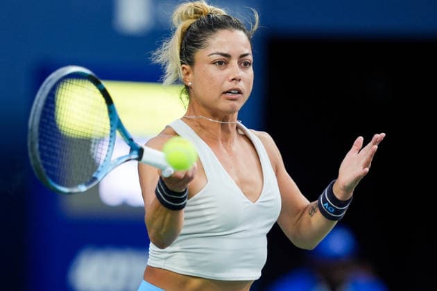 WTA, Tennis Damen Masters 1000 National Bank Open Toronto 2026 - Round of 64 - Day 5 Renata Zarazua of Mexico plays a forehand during the Women™s Singles round of 64 match against Leylah Fernandez of Canada on day 5 of the WTA Masters 1000 National Bank Open at Sobeys Stadium on August 5, 2026, in Toronto, Canada. (Photo by Leonardo Ramirez Eyepix Group) Copyright: xLeonardoxRamirezx xEyepixxGroupx LR_04082026_08660