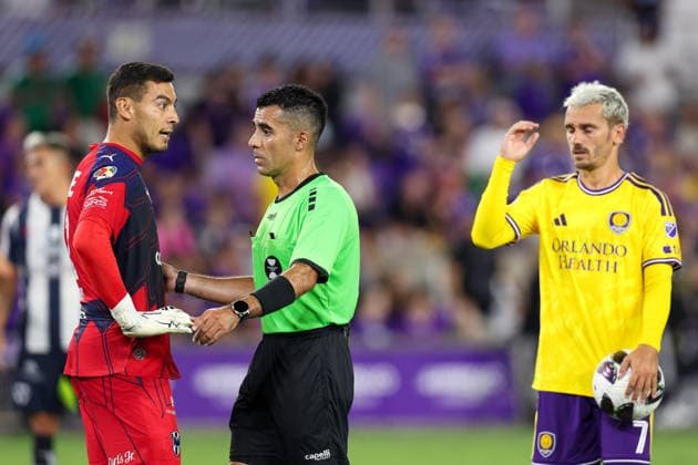 August 5, 2026, Orlando, Florida, USA: Monterrey goalkeeper LUIS CoÂRDENAS (22) reacts to a play against Orlando City SC. Orlando City SC hosted C.F. Monterrey in phase one of Leagues Cup 2026 at Inter.Co Stadium in Orlando, FL. Orlando USA - ZUMAm299 20260805_znp_m299_020 Copyright: xTaylorxMcFeex