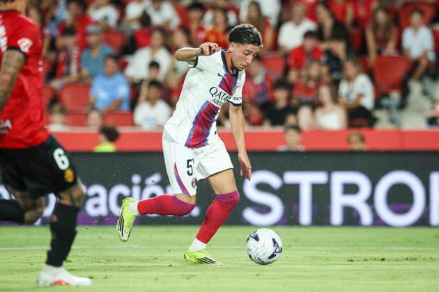 Willian Pacho of PSG (Paris Saint-Germain) during the preseason friendly match between RCD Mallorca and Paris Saint-Germain at Estadi Son Moix on August 5, 2026, in Palma de Mallorca, Spain. Photo by Xavi Bonilla, DeFodi Images