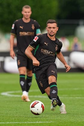 August 5, 2026, xydrx, soccer, exhibition match, FC Rottach Egern vs. Borussia Mönchengladbach, 2026–2027 season, Birkenmoos Stadium, Kevin Stoeger, Borussia Mönchengladbach, 7. DFB regulations prohibit any use of photographs as image sequences and or quasi-video Copyright: HMBxMedia YannisxDreimann