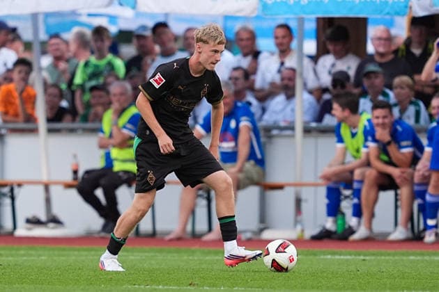 August 5, 2026, xydrx, soccer, friendly match, FC Rottach Egern vs. Borussia Mönchengladbach, 2026–2027 season, Birkenmoos Stadium, Edin Biber, Borussia Mönchengladbach, 24. DFB regulations prohibit any use of photographs as image sequences and or quasi-video Copyright: HMBxMedia YannisxDreimann