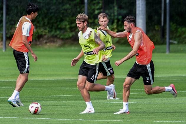 Marcus Mathisen, Branimir Hrgota, St. Pauli, Germany, Hamburg, Training Facility on Kollaustrasse, Soccer, 2. Bundesliga, FC St. Pauli