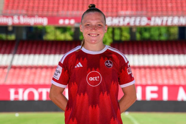 August 4, 2026 1 FC Nuremberg FCN Club Women s Team 1 Women s Soccer Bundesliga (BL) 2026–2027 Season Photo Shoot Portrait Session Introduction Presentation Press Event xwoxzix Single Image Individual Photo Portrait Headshot Franziska Mai, 18, 1 FC Nuremberg FCN