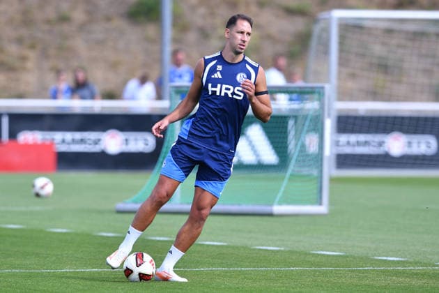 Soccer, Bundesliga 1: FC Schalke 04 training session on August 6, 2026, at the training facility at the Veltins Arena in Gelsenkirchen. Nikola Katic, Schalke xRx