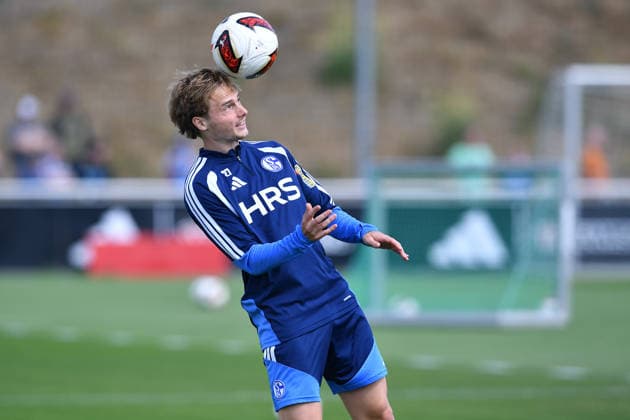 Soccer, Bundesliga 1: FC Schalke 04 training session on August 6, 2026, at the training facility at the Veltins Arena in Gelsenkirchen. Finn Porath, Schalke xRx