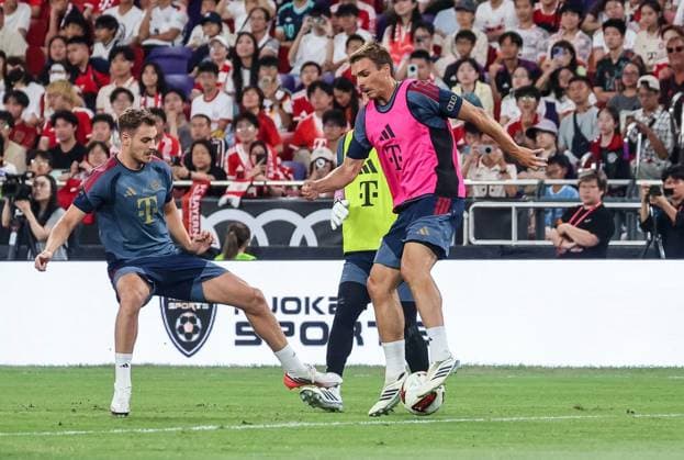 HKG, Lighthearted Final Training Session, Joao Palhinha, Bayern Munich 16 and Co., FC Bayern Munich Training in Kowloon, Hong Kong on August 6, 2026, 2026–27 season, FC Bayern Munich training session in Kowloon, Hong Kong on August 6, 2026, 2026–27 season, Hong Kong Copyright: xEibner-Pressefotox EP_JNL