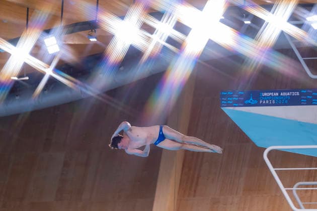 France, Paris, Centre Aquatique Olympique Metropole du Grand Paris, August 6, 2026, European Aquatics Championships – Artistic Swimming, Day 7, Men’s 10m Platform Preliminary, Noah Williams of Great Britain, Photo by Eibner Pressefoto Tino Henschel European Aquatics Championships Artistic Swimming, Day 7, Men’s 10m Platform Preliminary, Paris Copyright: xEibnerxPressefotox