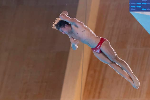 France, Paris, Centre Aquatique Olympique Metropole du Grand Paris, August 6, 2026, European Aquatics Championships – Artistic Swimming, Day 7, Men’s 10m Platform Preliminary, Dariush Lofti of Austria, Photo by Eibner Pressefoto Tino Henschel European Aquatics Championships Artistic Swimming, Day 7, Men’s 10m Platform Preliminary, Paris Copyright: xEibnerxPressefotox