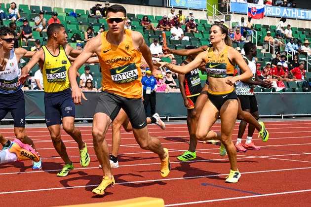 World Athletics U20 Championships, Oregon 2026 EUGENE, UNITED STATES OF AMERICA AUGUST 6, 2026 Michal Fatyga and Ida Carlotta Schröder of GER competing during the World Athletics U20 Championships Oregon 2026 at Hayward Field on August 6, 2026, in Eugene, United States of America Copyright: xBEAUTIFULxSPORTS DecaxText&Bildx
