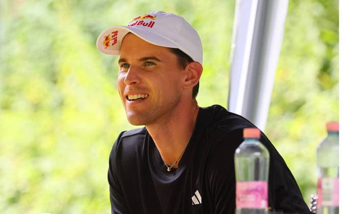 RB Leipzig (AUT) Training Camp, Bundesliga, Saalfelden, August 6, 2026, Gut Brandlhof, Soccer, Bundesliga, GER, RB Leipzig Training Camp in Saalfelden am Steinernen Meer (AUT), Pictured: Dominic Thiem, Austrian professional tennis player, Picture Point