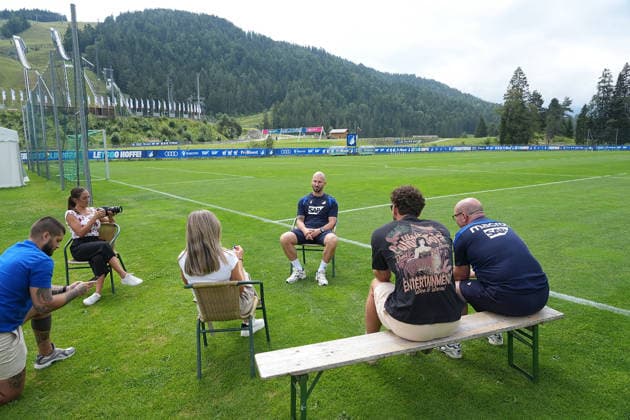 August 6, 2026, Seefeld Stadium, Seefeld, TSG Hoffenheim s 2026 Training Camp in Seefeld, Interview with Hoffenheim Coach Christian Ilzer. Photo by Hasan Bratic, DeFodi Images