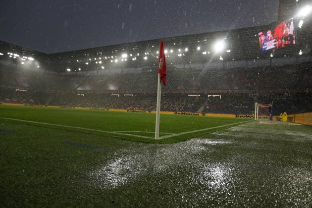 Soccer Austria UEFA Conference League Qualifiers 2026–2027, Round 3, August 6, 2026: FC Red Bull Salzburg (RB), Austria vs. Pafos FC, Cyprus; Red Bull Arena, Wals-Siezenheim, Austria; possible game cancellation due to rain, storm, or thunderstorm warning Copyright: xLukasxBierederx