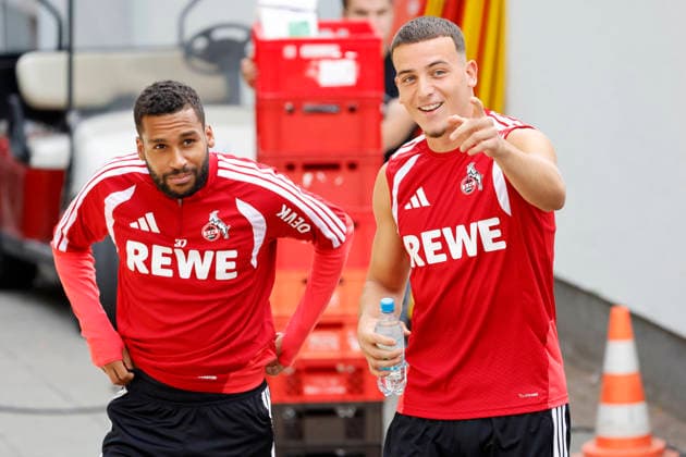 Soccer players Linton Maina (midfielder) and Said El Mala (midfielder) at 1. FC Köln’s public training session at Geißbockheim in Cologne, August 6, 2026 DFL DFB REGULATIONS PROHIBIT ANY USE OF PHOTOGRAPHS AS IMAGE SEQUENCES AND OR QUASI-VIDEO NRW Germany Copyright: xChristophxHardtx
