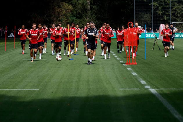 The roster of the men s first team at 1 FC Köln s public training session at Geißbockheim in Cologne, August 6, 2026. DFL and DFB regulations prohibit any use of photographs as image sequences and or quasi-video. NRW, Germany Copyright: xChristophxHardtx