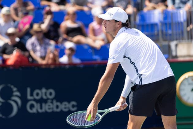 August 6, 2026, Montreal, Quebec, Canada: LUCIANODARDERI (19) from Italia serving in match against Juncheng Shang from China in third round at Canadian Open at IGA stadium in Montreal, Quebec, Canada on 2026-08-06 TENNIS: Canadian Open Montreal 2026  - ZUMAl189 20260806_zsp_l189_016 Copyright: xYannickxLegarex