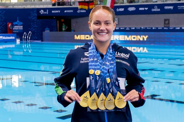 France, Paris, Centre Aquatique Olympique Metropole du Grand Paris, August 6, 2026, European Aquatics Championships – Artistic Swimming, Day 7, Women’s Synchronized 3m Springboard, Chiara Pellicani of Italy, Photo by Eibner Pressefoto Tino Henschel European Aquatics Championships Artistic Swimming, Day 7, Women’s Synchronized 3m Springboard, Paris Copyright: xEibnerxPressefotox