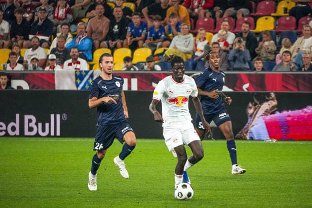 Soccer Austria UEFA Europa League Qualifying 2026–2027, Round 3, August 6, 2026, FC Red Bull Salzburg (RB), Austria vs. Pafos FC, Cyprus, Red Bull Arena, Wals-Siezenheim, Austria, Gaoussou Diakite, FC Red Bull Salzburg Copyright: xLukasxBierederx