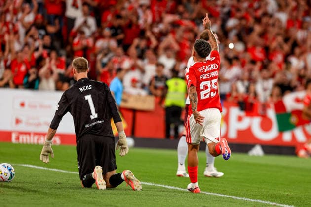 Estádio da Luz Gianluca Prestianni forward of Benfica celebrates after scoring the team s fourth goal during the first leg of the UEFA Europa League third qualifying round match between SL Benfica and Heart of Midlothian FC at the Estádio da Luz, on August 6, 2026, in Lisbon, Portugal. UEFA Europa League - Third Qualifying Round (First Leg) - SL Benfica vs Heart of Midlothian FC (Valter Gouveia SPP) Copyright: xValterxGouveia SPPx Sportspressphoto_SPR201637