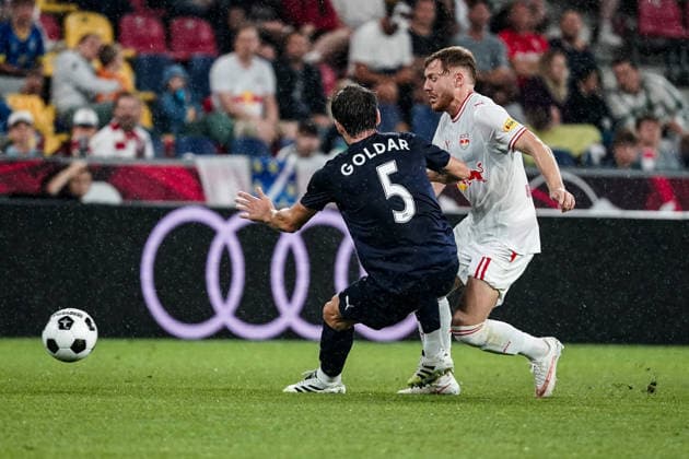 Soccer Austria UEFA Europa League Qualifying 2026–2027, Round 3, August 6, 2026, FC Red Bull Salzburg (Austria) vs. Pafos FC (Cyprus), Red Bull Arena, Wals-Siezenheim, Austria, David Goldar, Pafos FC Copyright: xLUKAxKOLANOVICx