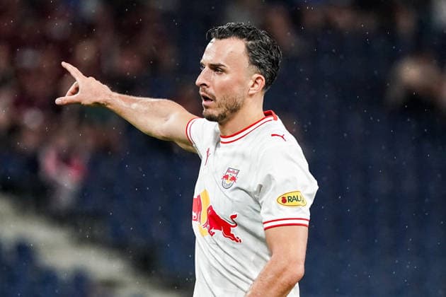 Soccer Austria UEFA Europa League Qualifying 2026–2027, Round 3, August 6, 2026, FC Red Bull Salzburg (Austria) vs. Pafos FC (Cyprus), Red Bull Arena, Wals-Siezenheim, Austria, Haris Tabakovic, FC Salzburg Copyright: xLUKAxKOLANOVICx