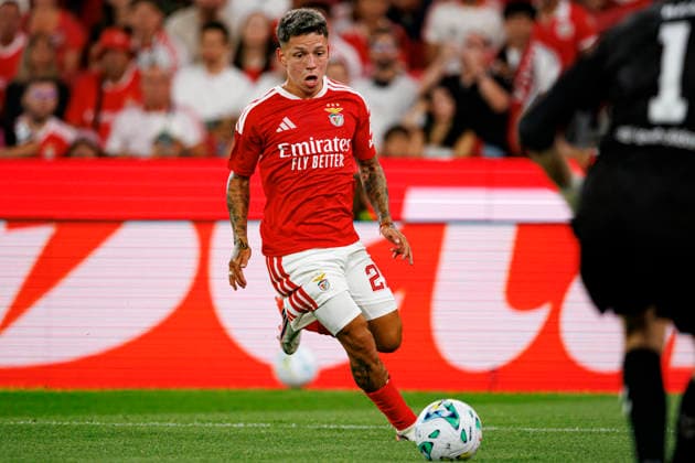 Gianluca Prestianni seen during UEFA Europa League qualifying game between teams of SL Benfica and Heart of Midlothian FC (Maciej Rogowski Ball Raw Images PT) Lisbon Estadio Da Luz Portugal Copyright: xMaciejxRogowskix maciejrogowski_slbenfica_hearts_2627_5-182