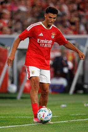 Alexander Bah seen during UEFA Europa League qualifying game between teams of SL Benfica and Heart of Midlothian FC (Maciej Rogowski Ball Raw Images PT) Lisbon Estadio Da Luz Portugal Copyright: xMaciejxRogowskix maciejrogowski_slbenfica_hearts_2627_5-275