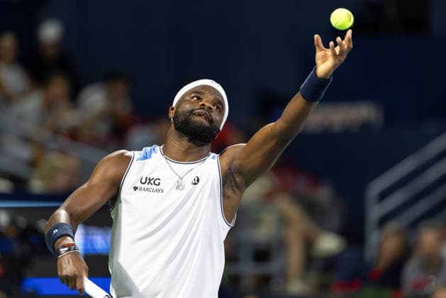 August 6, 2026, Montreal, Quebec, Canada: FRANCES TIAFOE (15) from USA serving in match against Arthur Rinderknech from France in third round at Canadian Open at IGA stadium in Montreal, Quebec, Canada on 2026-08-06 TENNIS: Canadian Open Montreal 2026  - ZUMAl189 20260806_zsp_l189_126 Copyright: xYannickxLegarex