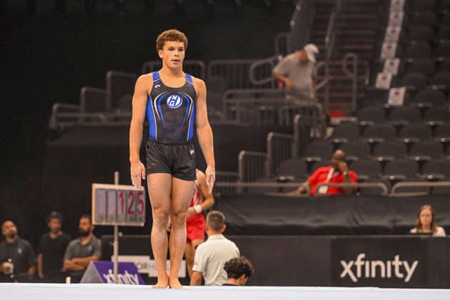 Gymnastics: Gymnastics: Xfinity US Gymnastics Championships Dean Murray of Mini-Hops competes on floor exercise in the junior division of the Xfinity USA Gymnastics Championship at the Mortgage Matchup Center in Phoenix, Arizona, Thursday, August 6, 2026. (Thomas Fernandez Image of . Phoenix Arizona United States EDITORIAL USE ONLY Copyright: xx ThomasxFernandezx iosphotos417371