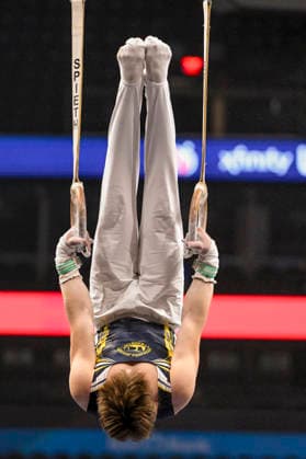 Gymnastics: Gymnastics: Xfinity US Gymnastics Championships Bo McCrea of Lakeshore Gym competes on still rings exercise in the junior division of the Xfinity USA Gymnastics Championship at the Mortgage Matchup Center in Phoenix, Arizona, Thursday, August 6, 2026. (Thomas Fernandez Image of . Phoenix Arizona United States EDITORIAL USE ONLY Copyright: xx ThomasxFernandezx iosphotos417382
