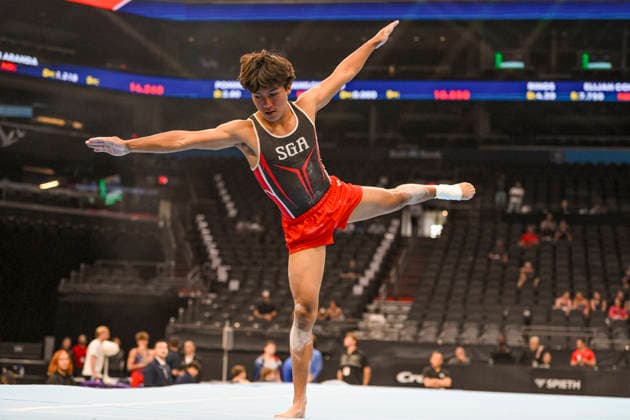 Gymnastics: Gymnastics: Xfinity US Gymnastics Championships Tenoch Diaz of Southlake competes on floor exercise in the junior division of the Xfinity USA Gymnastics Championship at the Mortgage Matchup Center in Phoenix, Arizona, Thursday, August 6, 2026. (Thomas Fernandez Image of . Phoenix Arizona United States EDITORIAL USE ONLY Copyright: xx ThomasxFernandezx iosphotos417344