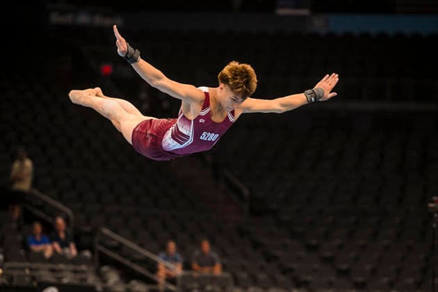Gymnastics: Gymnastics: Xfinity US Gymnastics Championships Rocco Aragon of 5280 Gym competes on floor exercise in the junior division of the Xfinity USA Gymnastics Championship at the Mortgage Matchup Center in Phoenix, Arizona, Thursday, August 6, 2026. (Thomas Fernandez Image of . Phoenix Arizona United States EDITORIAL USE ONLY Copyright: xx ThomasxFernandezx iosphotos417348