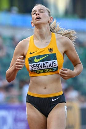 World Athletics U20 Championships, Oregon 2026 EUGENE, UNITED STATES OF AMERICA AUGUST 7, 2026 Elenor Servatius (GER) competing in the 800m event of the heptathlon during the World Athletics U20 Championships Oregon 2026 at Hayward Field on August 7, 2026, in Eugene, United States of America Copyright: xBEAUTIFULxSPORTS DecaxText&Bildx