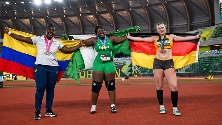 World Athletics U20 Championships Oregon 2026 EUGENE, UNITED STATES OF AMERICA AUGUST 7, 2026 Emily Scherf of Germany wins bronze in the shot put during the World Athletics U20 Championships Oregon 2026 at Hayward Field on August 7, 2026, in Eugene, United States of America Copyright: xBEAUTIFULxSPORTS DecaxText&Bildx