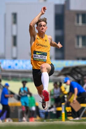 World Athletics U20 Championships Oregon 2026 EUGENE, UNITED STATES OF AMERICA AUGUST 7, 2026 Benedikt Maurer (GER) competing in the triple jump during the World Athletics U20 Championships Oregon 2026 at Hayward Field on August 7, 2026, in Eugene, United States of America Copyright: xBEAUTIFULxSPORTS DecaxText&Bildx