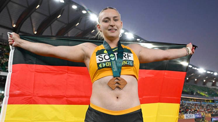 World Athletics U20 Championships Oregon 2026 EUGENE, UNITED STATES OF AMERICA AUGUST 7, 2026 Emily Scherf of Germany wins bronze in the shot put during the World Athletics U20 Championships Oregon 2026 at Hayward Field on August 7, 2026, in Eugene, United States of America Copyright: xBEAUTIFULxSPORTS DecaxText&Bildx