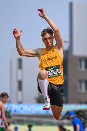 World Athletics U20 Championships Oregon 2026 EUGENE, UNITED STATES OF AMERICA AUGUST 7, 2026 Benedikt Maurer (GER) competing in the triple jump during the World Athletics U20 Championships Oregon 2026 at Hayward Field on August 7, 2026, in Eugene, United States of America Copyright: xBEAUTIFULxSPORTS DecaxText&Bildx