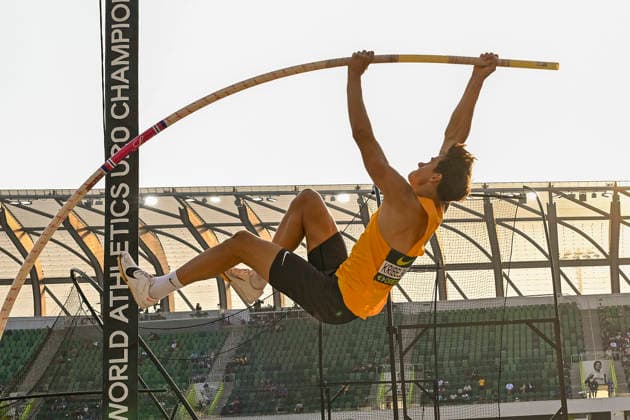 World Athletics U20 Championships Oregon 2026 EUGENE, UNITED STATES OF AMERICA AUGUST 7, 2026 Ben Silas Kribelbauer (GER) competes in the pole vault during the World Athletics U20 Championships Oregon 2026 at Hayward Field on August 7, 2026, in Eugene, United States of America Copyright: xBEAUTIFULxSPORTS DecaxText&Bildx