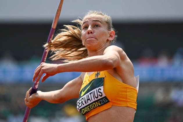 World Athletics U20 Championships, Oregon 2026 EUGENE, UNITED STATES OF AMERICA AUGUST 7, 2026 Elenor Servatius (GER) competing in the javelin throw of the heptathlon during the World Athletics U20 Championships Oregon 2026 at Hayward Field on August 7, 2026, in Eugene, United States of America Copyright: xBEAUTIFULxSPORTS DecaxText&Bildx