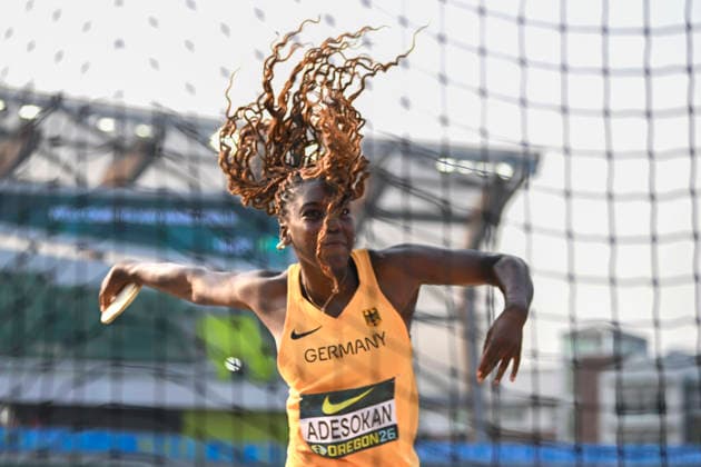 World Athletics U20 Championships, Oregon 2026 EUGENE, UNITED STATES OF AMERICA AUGUST 7, 2026 Favour Adesokan (GER) competes in the discus throw during the World Athletics U20 Championships Oregon 2026 at Hayward Field on August 7, 2026, in Eugene, United States of America Copyright: xBEAUTIFULxSPORTS DecaxText&Bildx