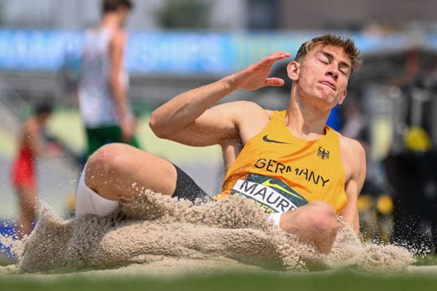 World Athletics U20 Championships Oregon 2026 EUGENE, UNITED STATES OF AMERICA AUGUST 7, 2026 Benedikt Maurer (GER) competing in the triple jump during the World Athletics U20 Championships Oregon 2026 at Hayward Field on August 7, 2026, in Eugene, United States of America Copyright: xBEAUTIFULxSPORTS DecaxText&Bildx