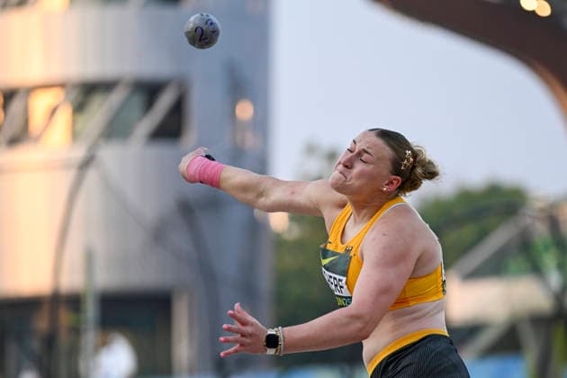 World Athletics U20 Championships Oregon 2026 EUGENE, UNITED STATES OF AMERICA AUGUST 7, 2026 Emily Scherf of Germany wins bronze in the shot put during the World Athletics U20 Championships Oregon 2026 at Hayward Field on August 7, 2026, in Eugene, United States of America Copyright: xBEAUTIFULxSPORTS DecaxText&Bildx