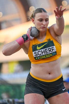 World Athletics U20 Championships Oregon 2026 EUGENE, UNITED STATES OF AMERICA AUGUST 7, 2026 Emily Scherf of Germany wins bronze in the shot put during the World Athletics U20 Championships Oregon 2026 at Hayward Field on August 7, 2026, in Eugene, United States of America Copyright: xBEAUTIFULxSPORTS DecaxText&Bildx