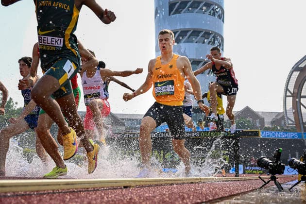 World Athletics U20 Championships Oregon 2026 EUGENE, UNITED STATES OF AMERICA AUGUST 6, 2026 Marco Voggenreiter (GER) competing in the steeplechase during the World Athletics U20 Championships Oregon 2026 at Hayward Field on August 6, 2026, in Eugene, United States of America Copyright: xBEAUTIFULxSPORTS DecaxText&Bildx