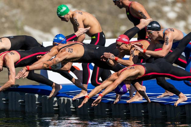 SWIMMING - EAC 2026 PARIS,FRANCE,07.AUG.26 - SWIMMING - European Aquatics Championships Paris 2026, open water, 3km knock out,men. Image shows Luca Karl (AUT).  GEPAxpictures xPhilippxBrem