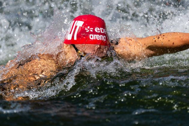SWIMMING - EAC 2026 PARIS,FRANCE,07.AUG.26 - SWIMMING - European Aquatics Championships Paris 2026, open water, 3km knock out,men. Image shows Luca Karl (AUT).  GEPAxpictures xPhilippxBrem